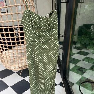 Midi Polka Dot Slit Dress